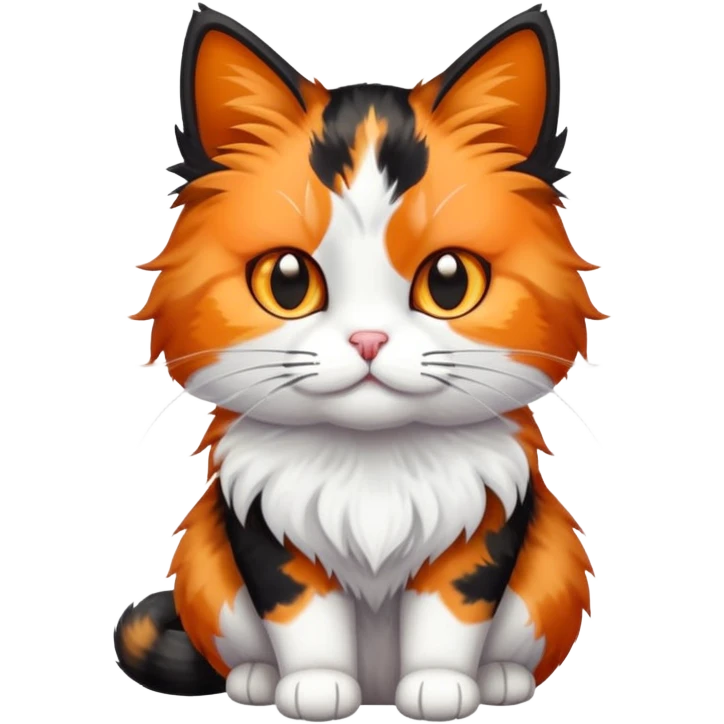 calico cat with orange, black and white patches emoji