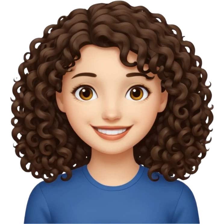 A brunette girl with medium-length curly hair. emoji