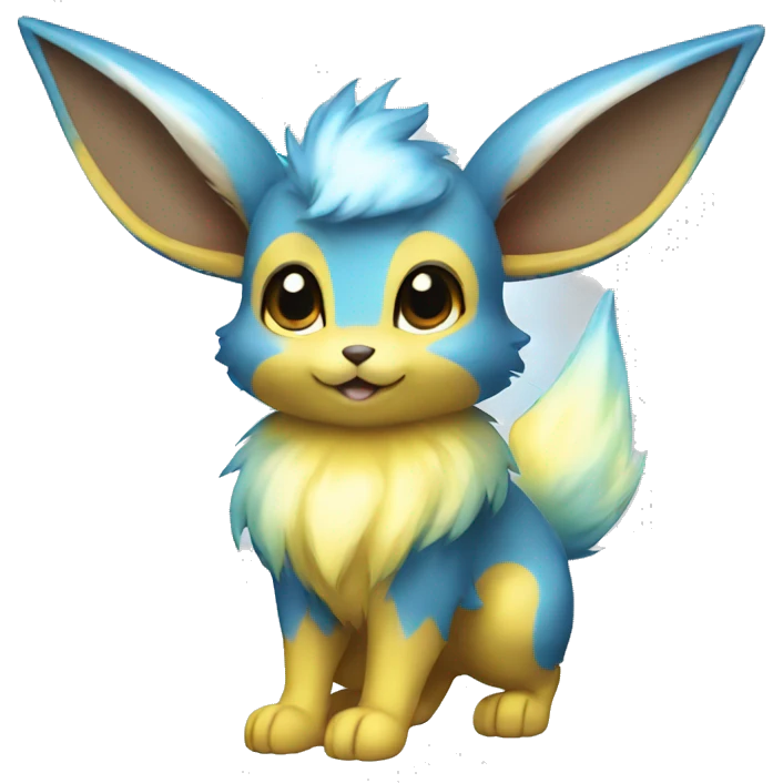 Shiny Colorful Yellow Blue Electric Mouse Eevee emoji