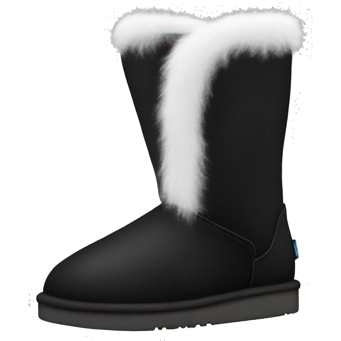 Black Uggs with white fuzzy  emoji