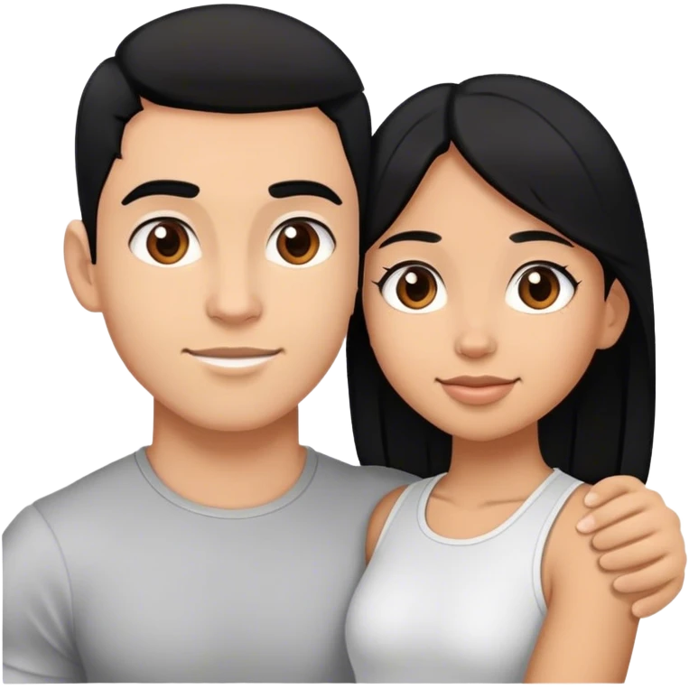 a couple brown tan sweet girl and light skin gymbro love misfits black hair  emoji