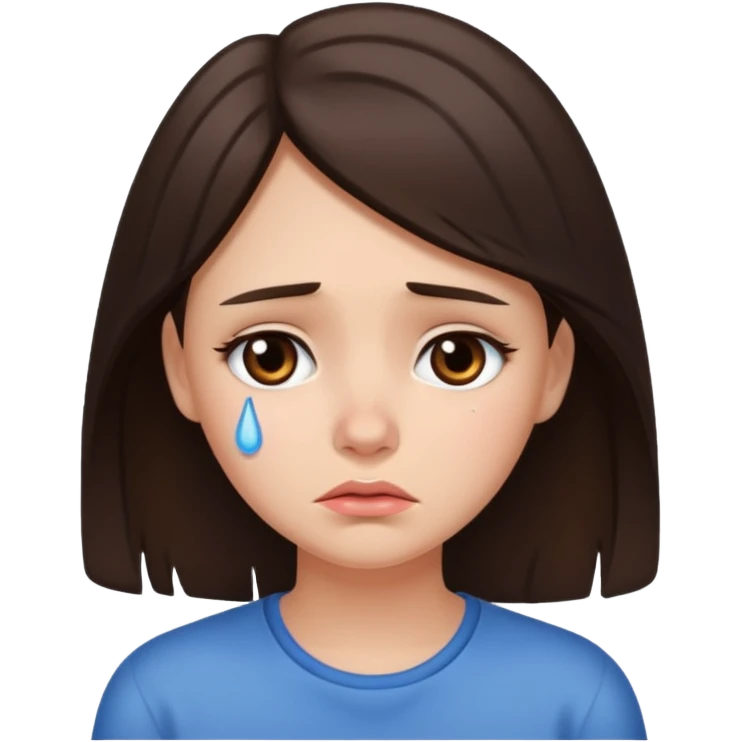 Pretty brunnete girl sad emoji