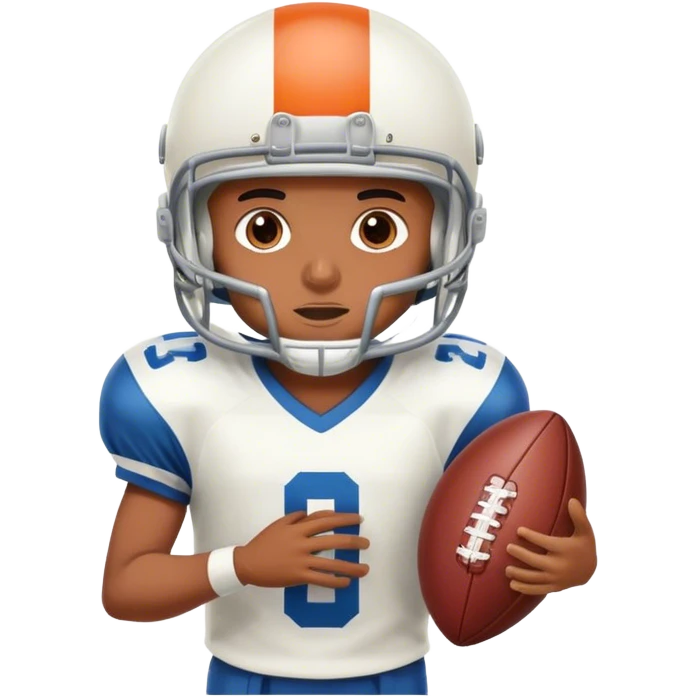 an indian boy playing american football emoji