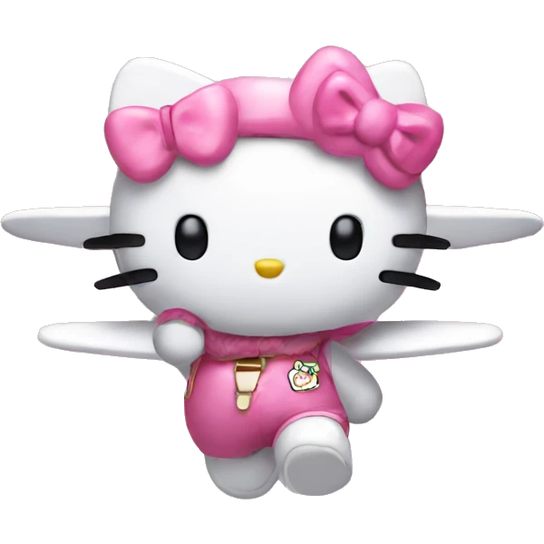 Hello kitty with flight  emoji