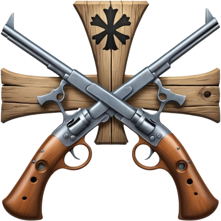 x marks the spot with flintlock pistols emoji