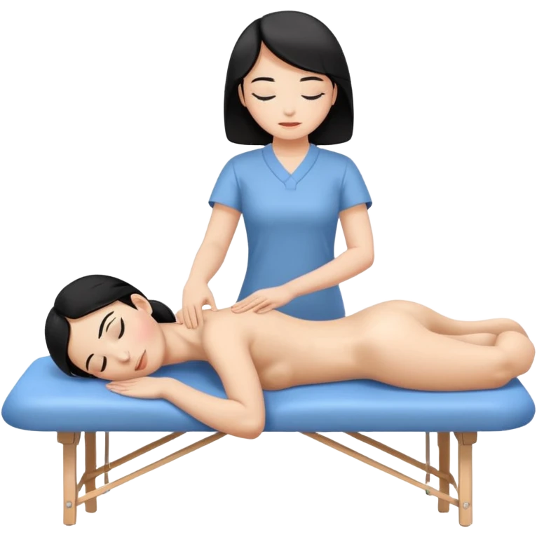 Back massage body the hair is black emoji