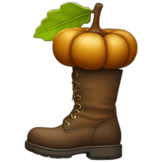 boot on top of acorn emoji