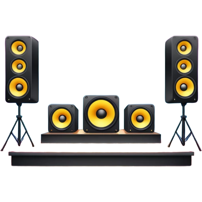 concert stage with colorful lights and huge speakers emoji