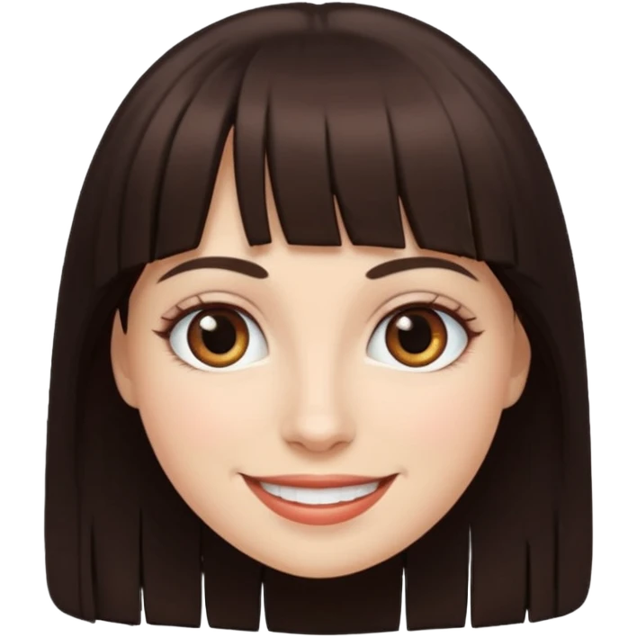 Simple White smiling women with a dark brown fringe emoji