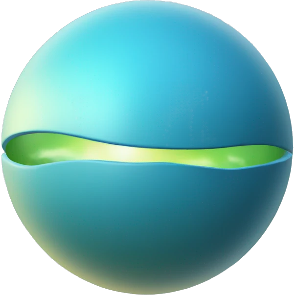 Blue sphere with sky blue energy sourounding it emoji