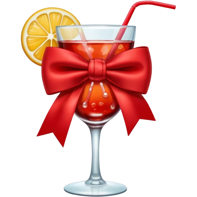 Red bow with a cup of drink emoji