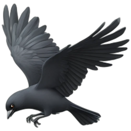 flying jackdaw with crown emoji