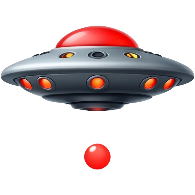 Basic ufo with red dot lights around the top center  emoji