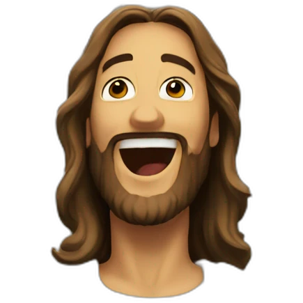 Jesus laughs until he tears up emoji