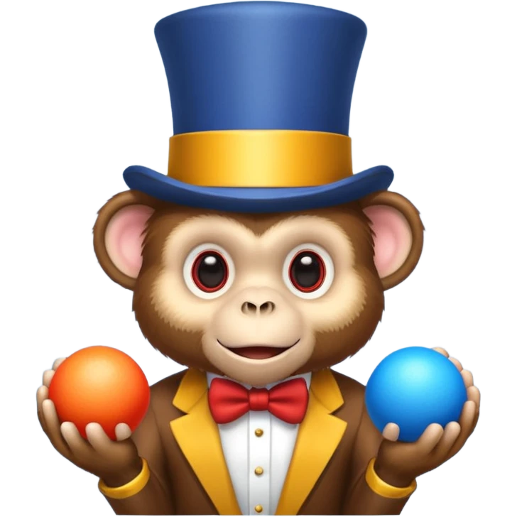 Monkey with a top hat and balls out emoji