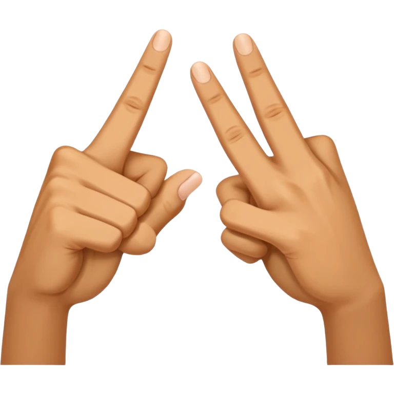 two hands each holding up pointers and thumbs facing each other to make a letter w emoji