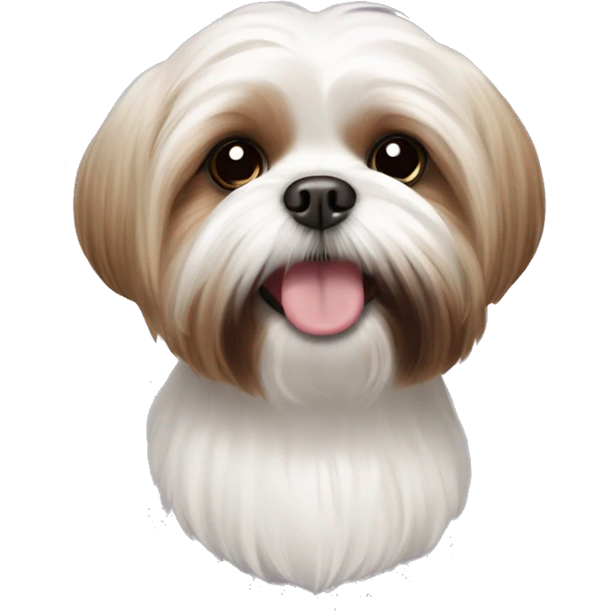 maltese shih tzu- smile brown ears emoji