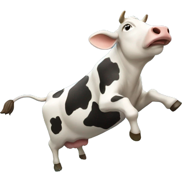 cow diving into lake emoji