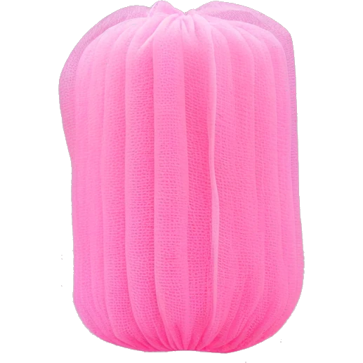Synthetic pink mesh loofah emoji