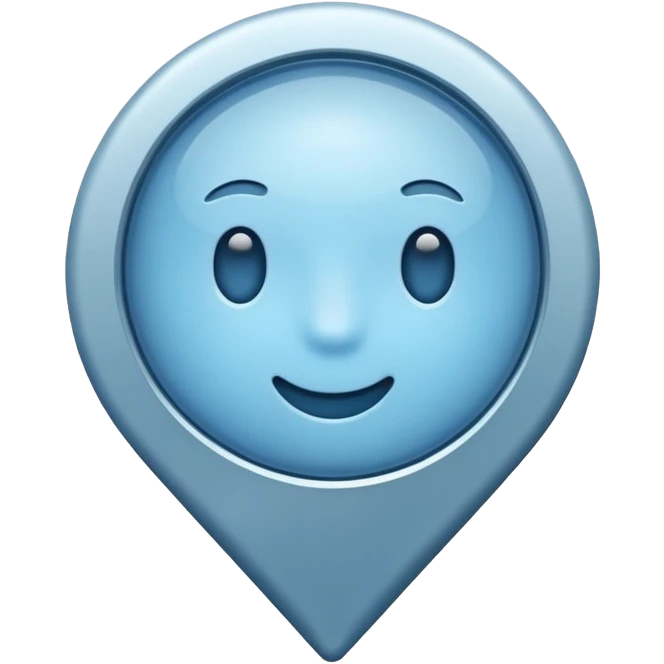 Soft blue location pin without face emoji