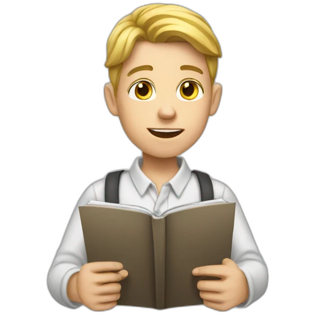 white kid taking notes emoji
