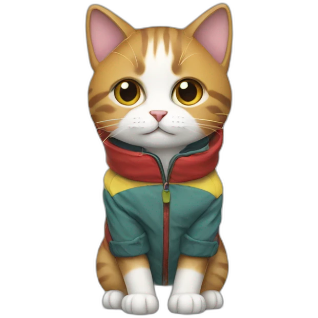 tricolor cat with jacket emoji