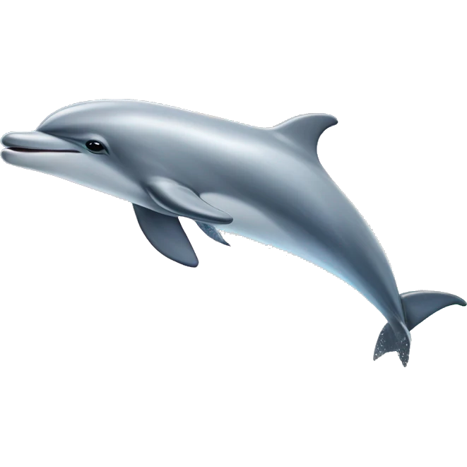 Dolphin hopping over crystal blue water with rainbow and unicorns in the background emoji