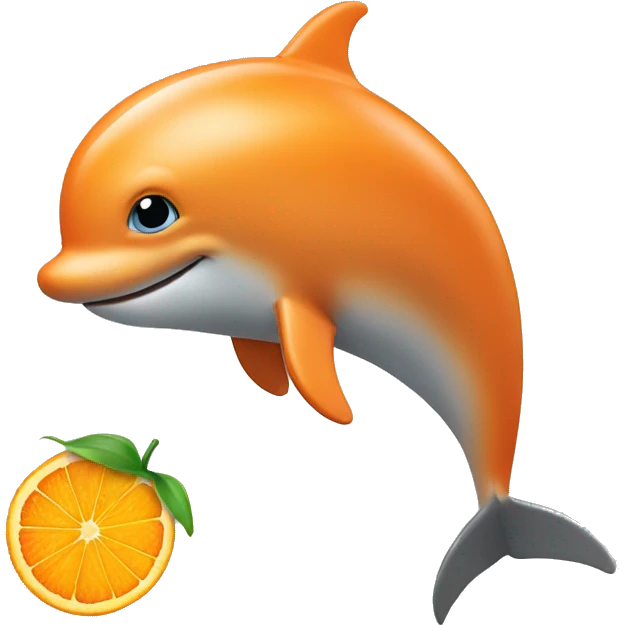 Delphin with Orange emoji
