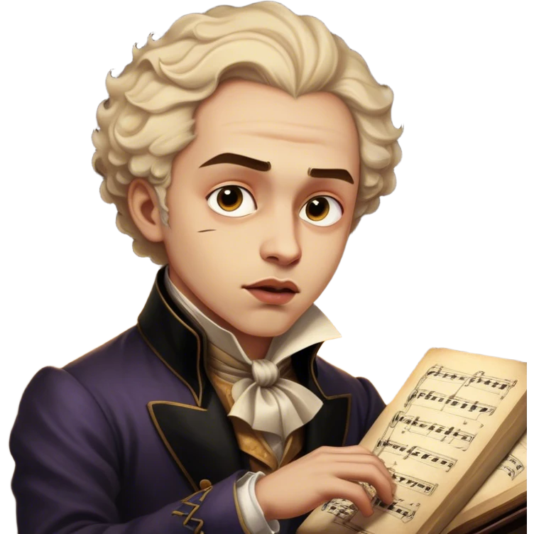 Cinematic Realistic Beethoven Portrait Emoji, depicted as a passionate composer with intense expressive features in period attire, rendered with rich textures and dramatic moody lighting that captures the turbulent genius of his music. emoji