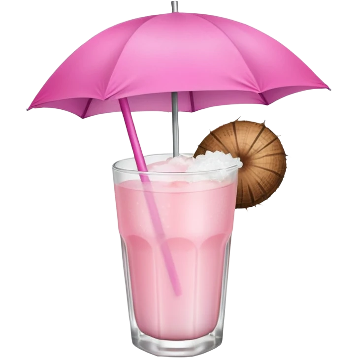 coconut drink with pink umbrella emoji