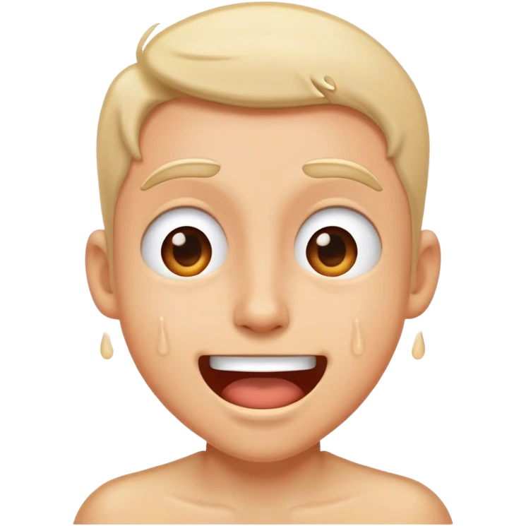 An excited face that sweating  emoji