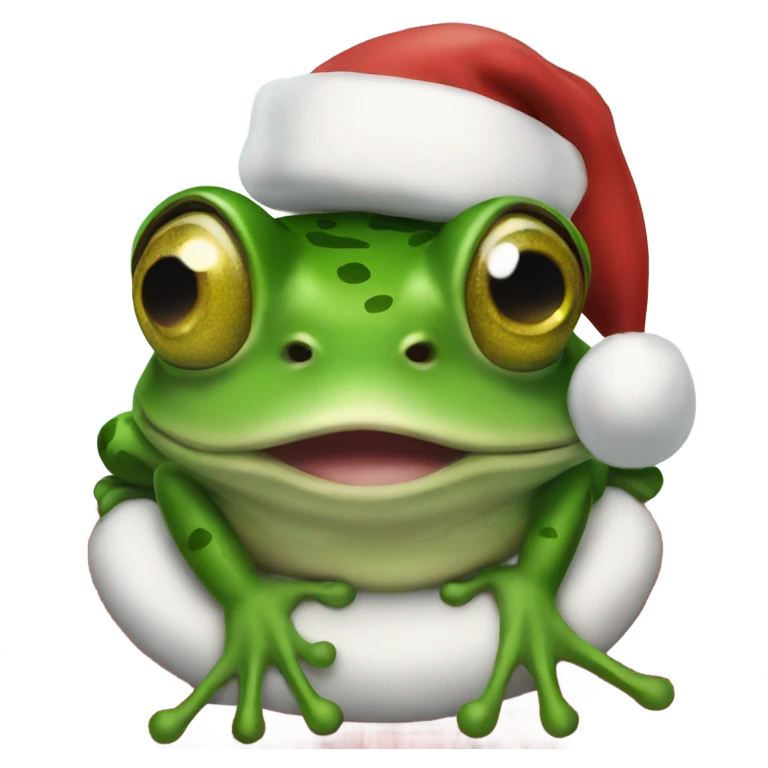 frog as a santa emoji