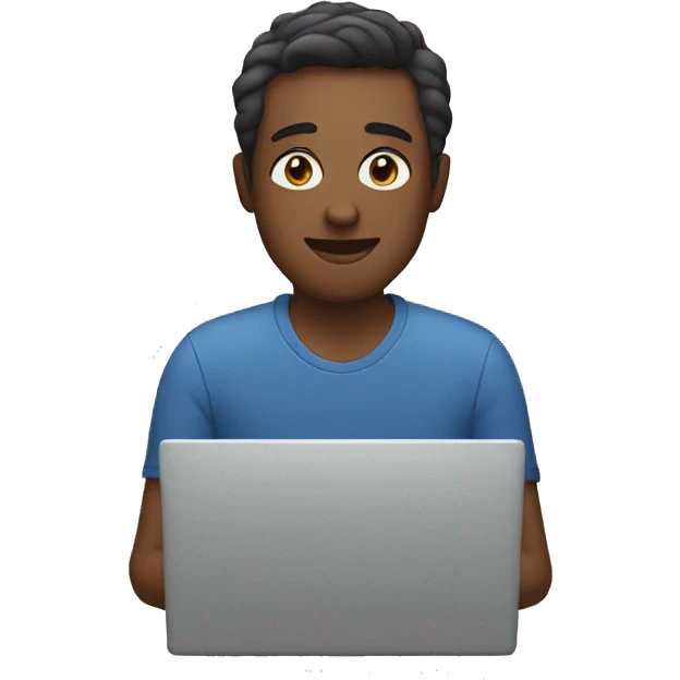 a man and a laptop emoji