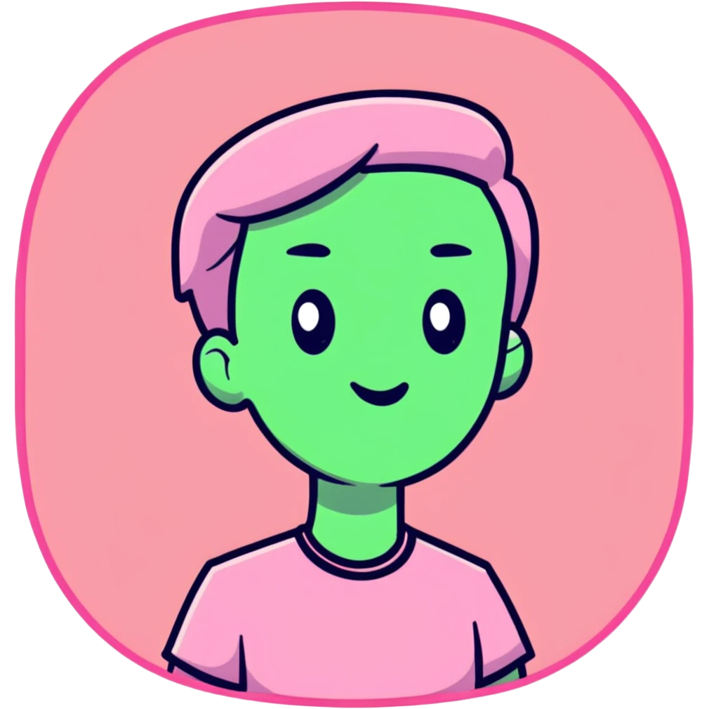 female character with oval-shaped flat-top head wearing pink t-shirt emoji