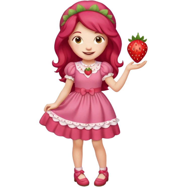 modern day cartoon character strawberry shortcake full body emoji