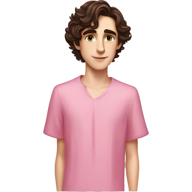 Timothy Chalamet in a pink dress emoji