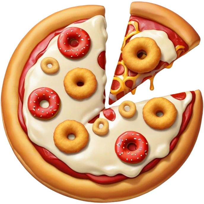 Donut, triple pizza, french fries, fries, chicken nuggets, pizza, doughnut, ice cream, pizza, chicken nuggets, french fries, ketchup, mustard, pizza emoji