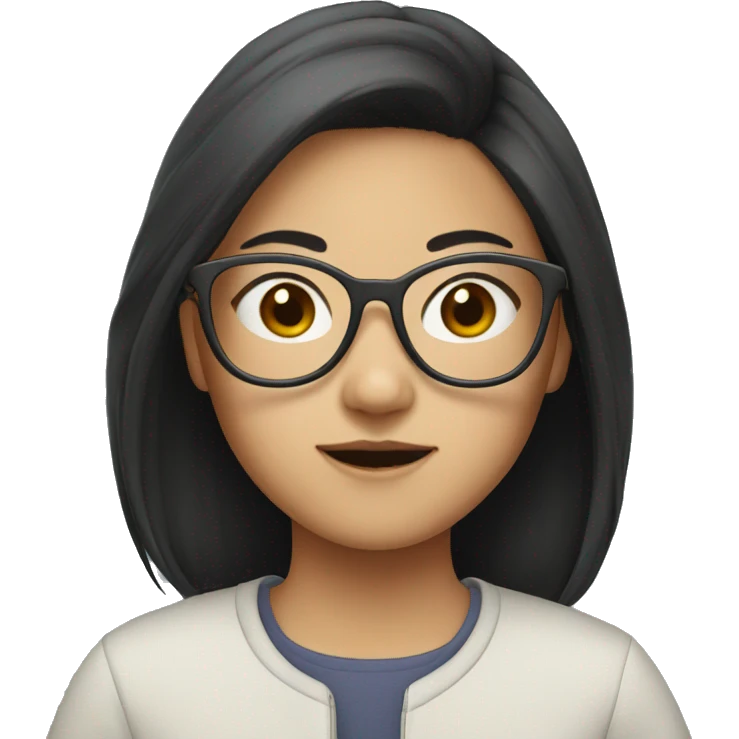 asian girl with glasses emoji