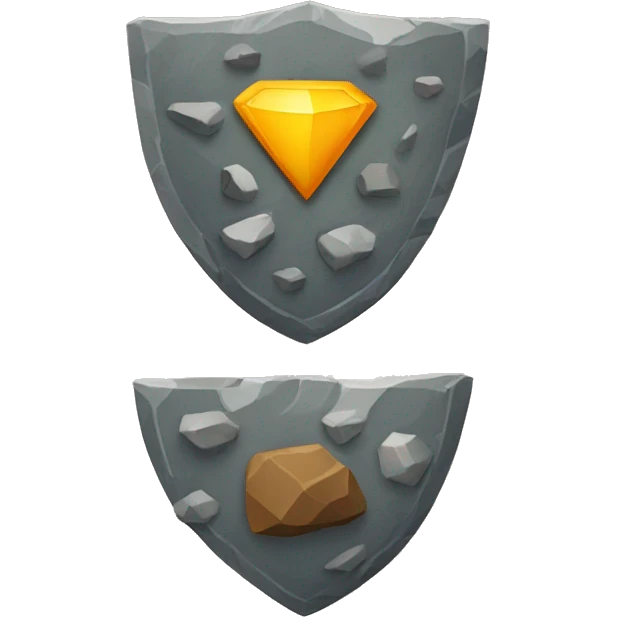 Stones and rocks family shield emoji