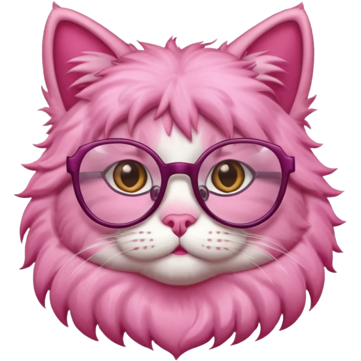 pink cat with glasses emoji