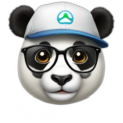 panda with a cap and glasses emoji