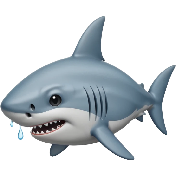 Crying shark emoji