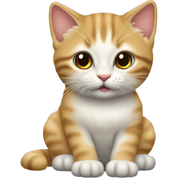 En liten katt som kjører en veldig kul bil emoji