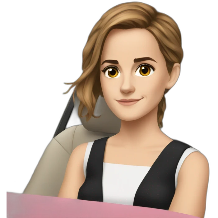 Emma-watson between car emoji