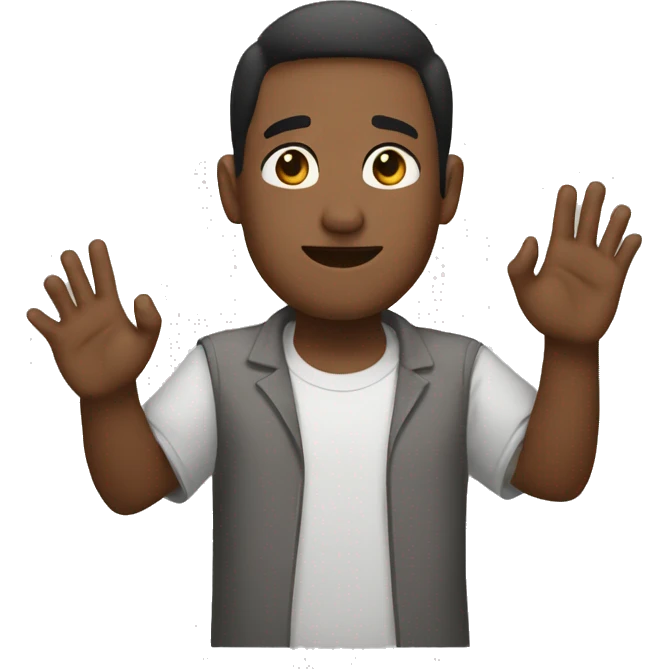 I don't know with hands up emoji