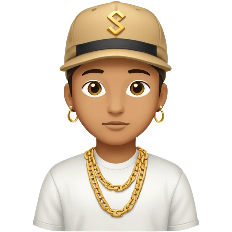 cool coder with snapback, gold chain, and code symbols emoji