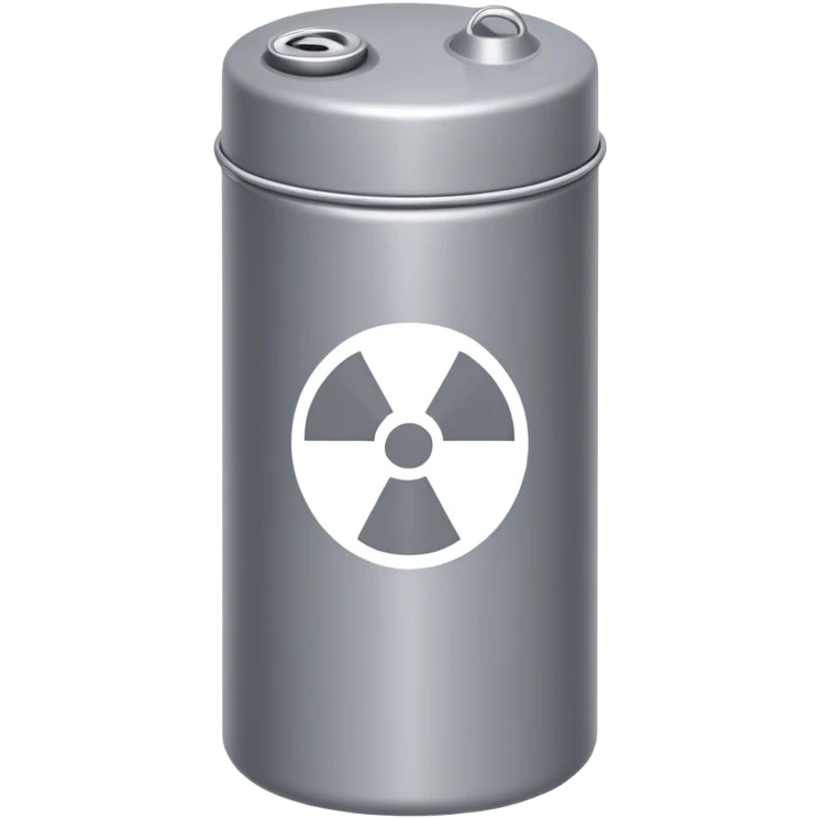 Metal canister with nitrogen symbol emoji
