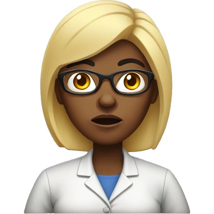 Big black female angry science teacher emoji