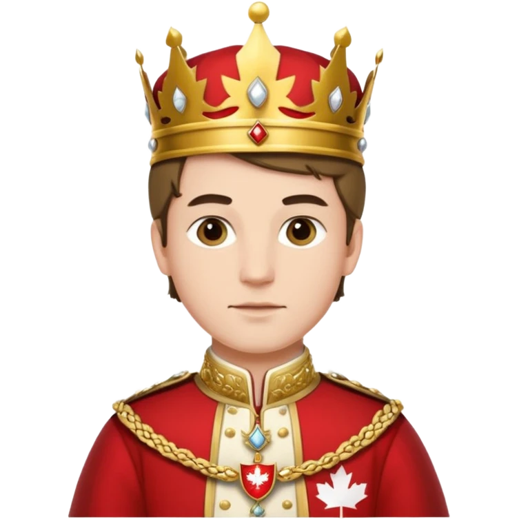 Молодий канадський король в національному канадському вбранні королевському bubblehead emoji