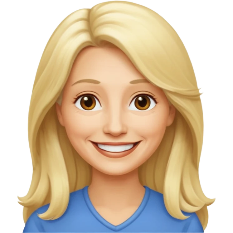 Femme 60 ans blonde cheveux long emoji